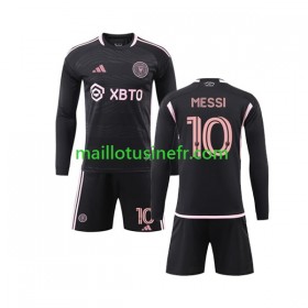 Maillot de Foot Inter Miami Lionel Messi 10 Extérieur 2023-24 Manches Longues - Enfant